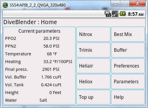 DiveBlender Screen 1