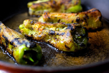 Fried Small Peppers Filled With Feta and Quinoa