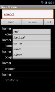 Android application Dutch Croatian Dictionary screenshot
