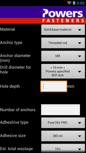 Adhesive volume calculator +