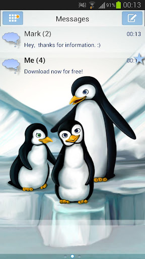 GO SMS Pro Theme Penguins Buy