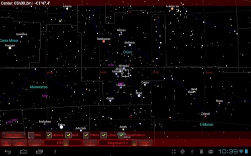 Android application Sky Atlas for Tablets screenshort