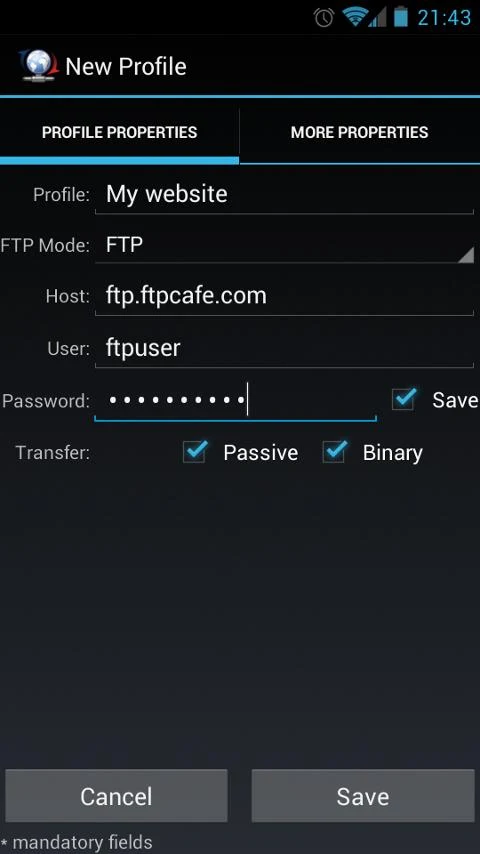    FtpCafe FTP Client Pro- screenshot  