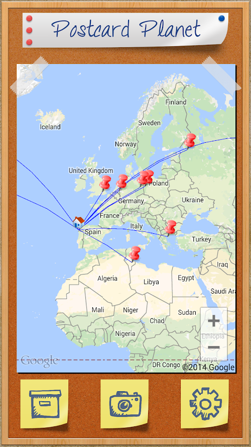 Android application Postcard Planet Pro screenshort