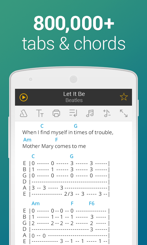 Ultimate Guitar Tabs & Chords - screenshot