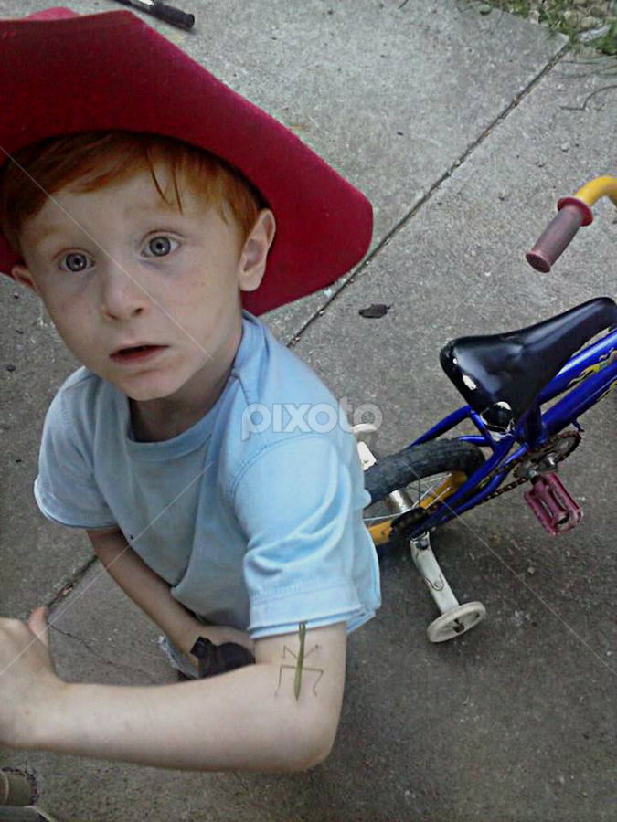 Little Cowboy and his sidekick by Lora Long - Babies & Children Children Candids