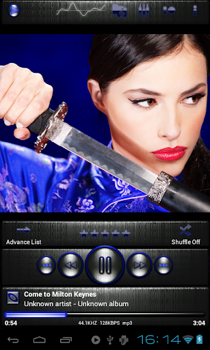 Poweramp skin 钢的蓝色