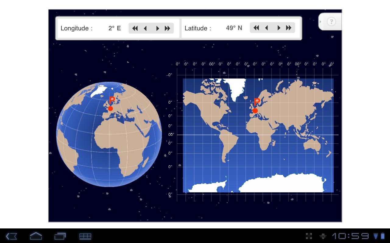 Android application Longitude and Latitude screenshort