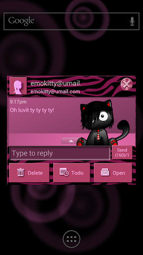 Emo Kitty Heart for GO SMS