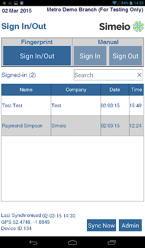 Simeio Time Attendance App