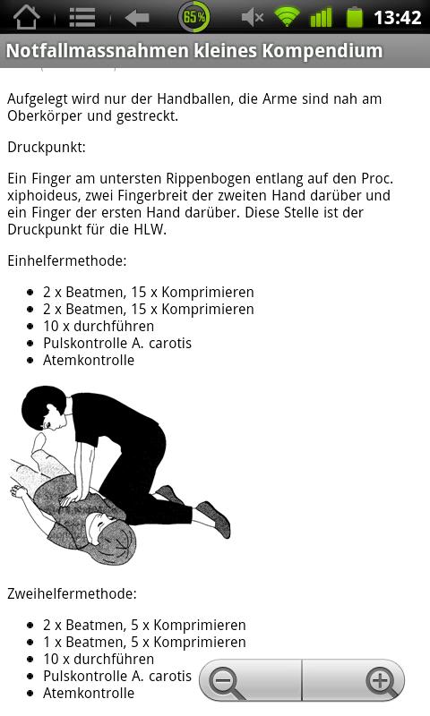 Android application Physiokomp. Notfallmassnahmen screenshort