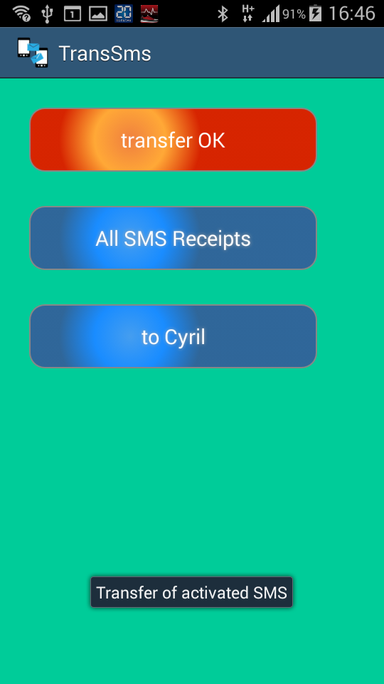 SMS automatic forward Screen 1