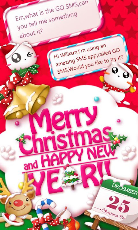 GO SMS CHRISTMAS CAT THEME - 1.0 - (Android)