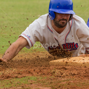 Muddy Slide into 3rd base by Cheryl Waring - Sports & Fitness Baseball