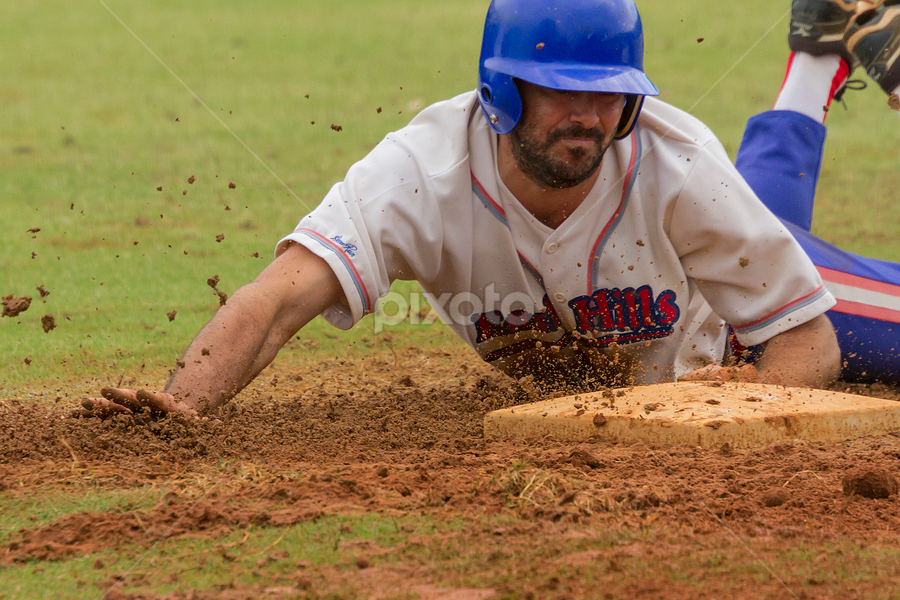 Muddy Slide into 3rd base by Cheryl Waring - Sports & Fitness Baseball
