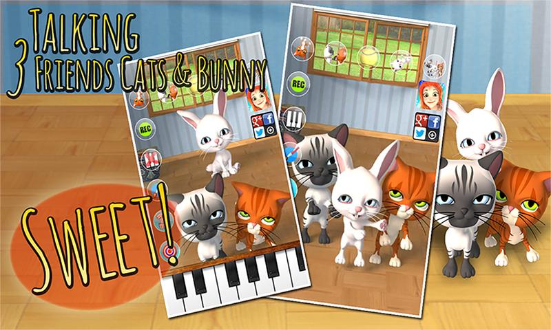 Talking 3 Friends Cats AdFree Screen 1