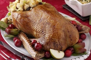 Roast Goose with Apple-Raisin Stuffing