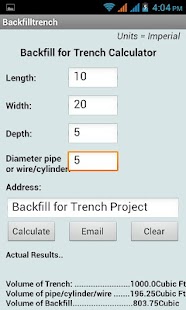 Free Download Backfill Trench Calculator APK for PC