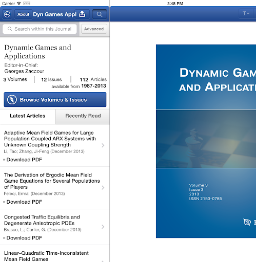 【免費書籍App】Dynamic Games and Applications-APP點子