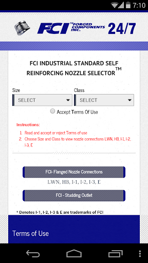 FCI Reinforcing Nozz. Selector