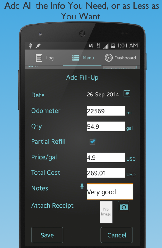 Fuel Buddy Car Mileage Log screenshot