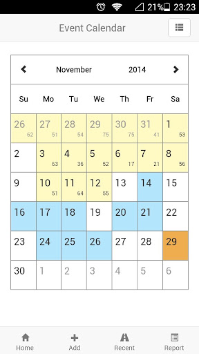 Mileage Calendar