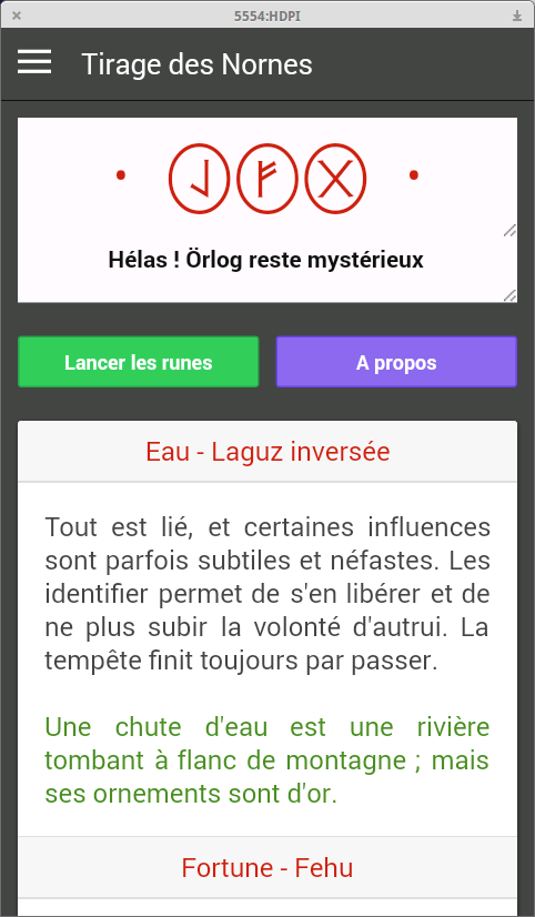 Oracle des Runes Screen 1