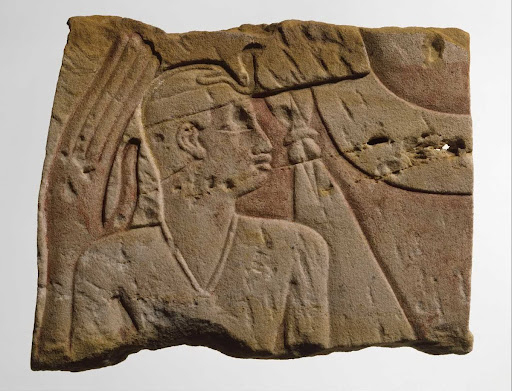 Temple Relief of King as Child Protected by Goddess