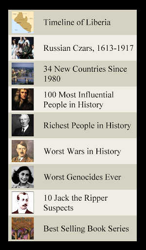 World History Lists 1