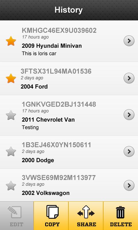 Vehicle Barcode Scanner Pro Screen 3