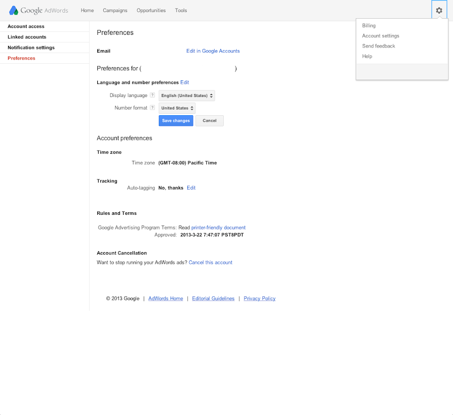 google change account type to business