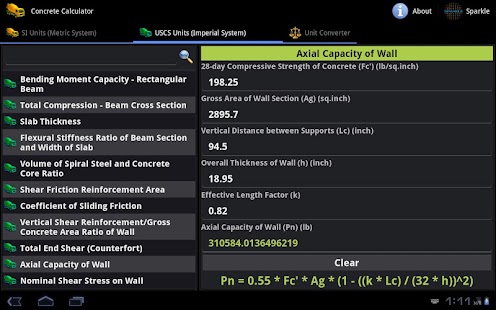 Concrete Calculator Tablet Screenshots 6