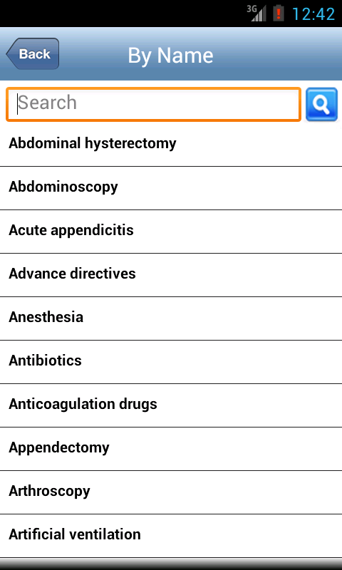 Glossary of Surgical Care Screen 3