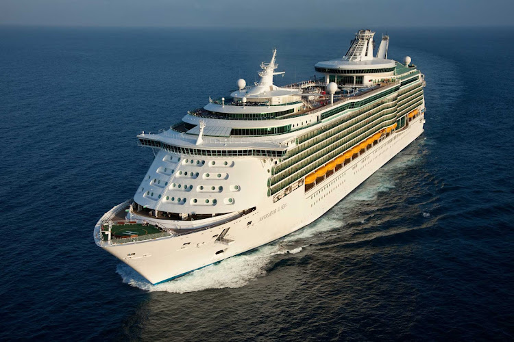 An aerial view of Royal Caribbean's Navigator of the Seas, which offers -night itineraries to the Western Caribbean.