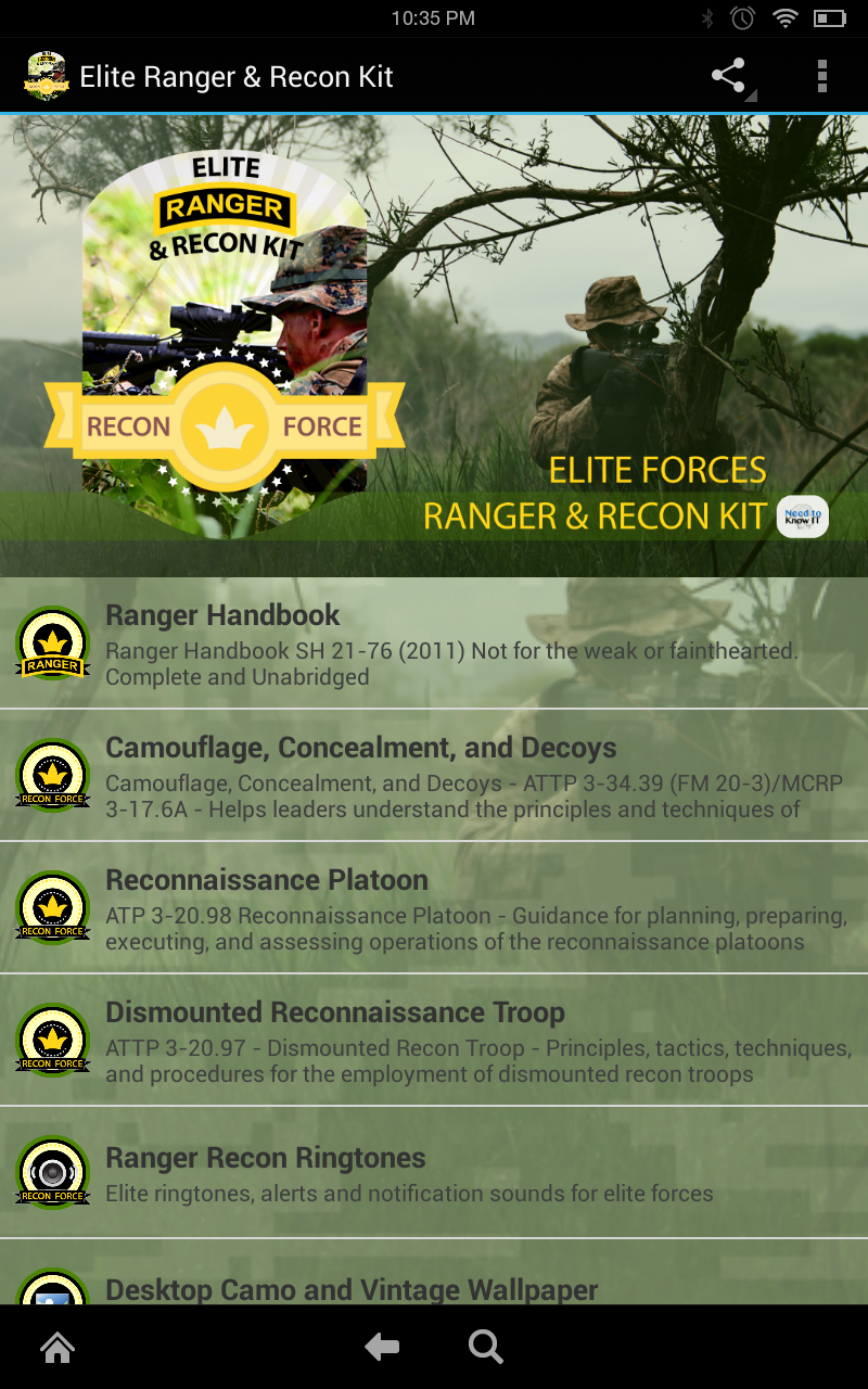 Elite Ranger Handbook Kit Screen 1