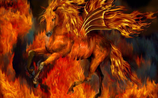 Flames horses Wallpaper