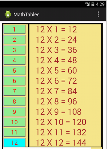 Math Tables
