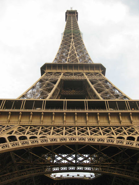 Underneath the Eiffel Tower.