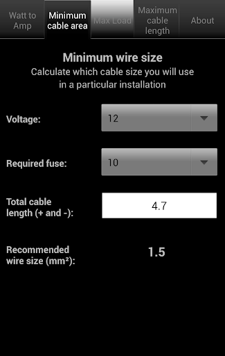 Cable Calculator For 12V 24V