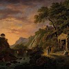 Arcadian Landscape with Setting Sun
