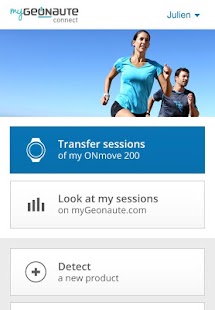 Android application myGeonaute connect screenshot