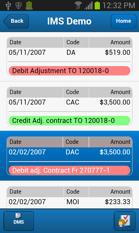   IMS Mobile: screenshot 