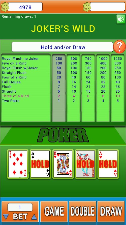 Android application Video Poker screenshort
