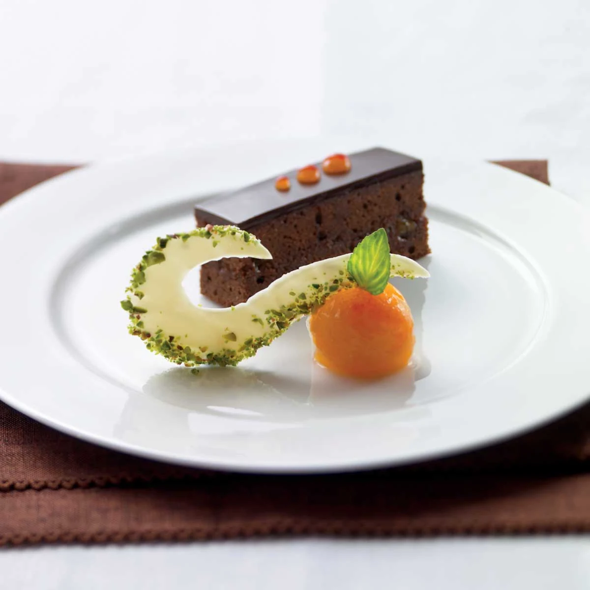Celebrity Cruises Sacher Torte - A sacher torte prepared in Celebrity Cruises's Main Restaurant.