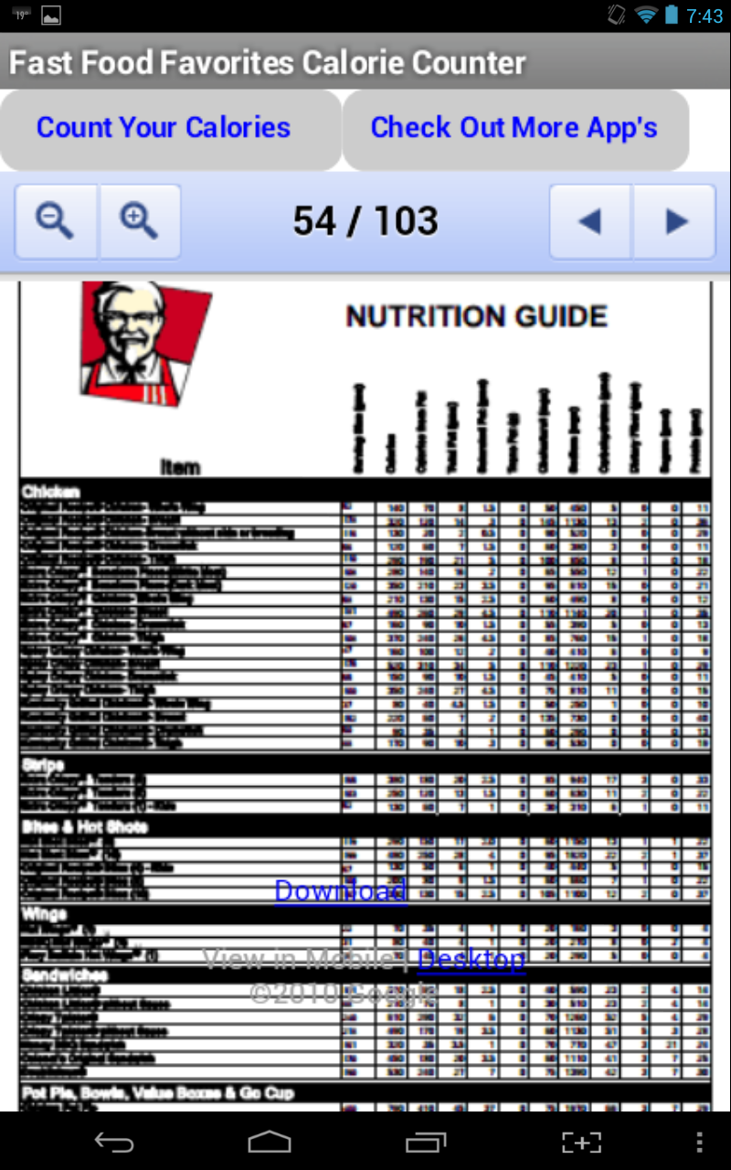 FastFoodFavoriteCalorieCounter Screen 3