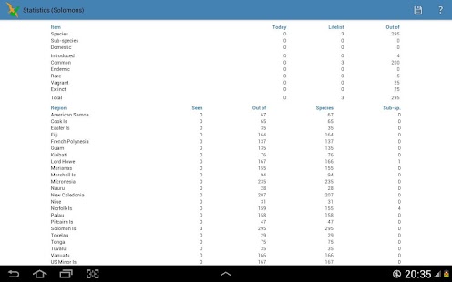 Pacific Is Birding Checklist Screenshots 7