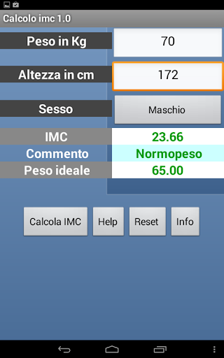 Calcolo IMC