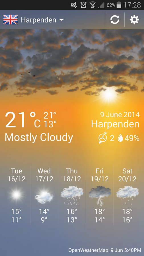 cliMate Animated WeatherWidget - screenshot