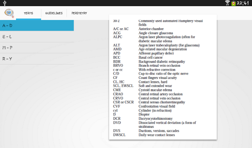 Ophthalmic Terms Guidelines