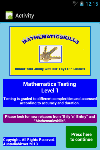 Math Testing Level 1 Free